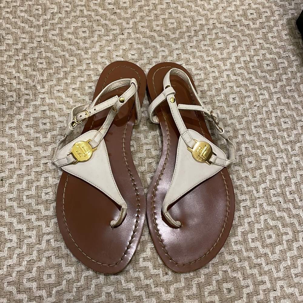 Lauren Ralph Lauren White Thong Sandals